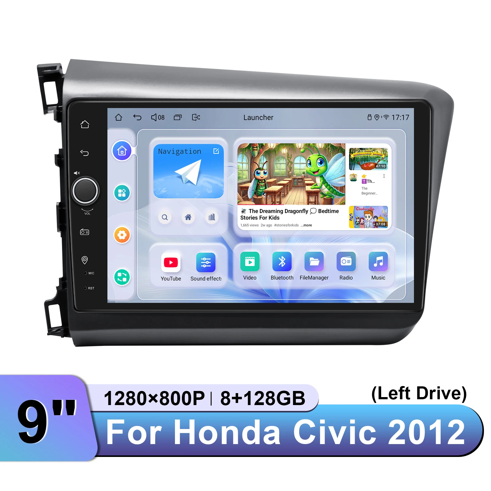 JOYING التوصيل والتشغيل 9 "أندرويد 13.0 راديو ستيريو للسيارة لهوندا سيفيك 2012 -2015 مشغل وسائط متعددة لاسلكي Carplay أندرويد السيارات