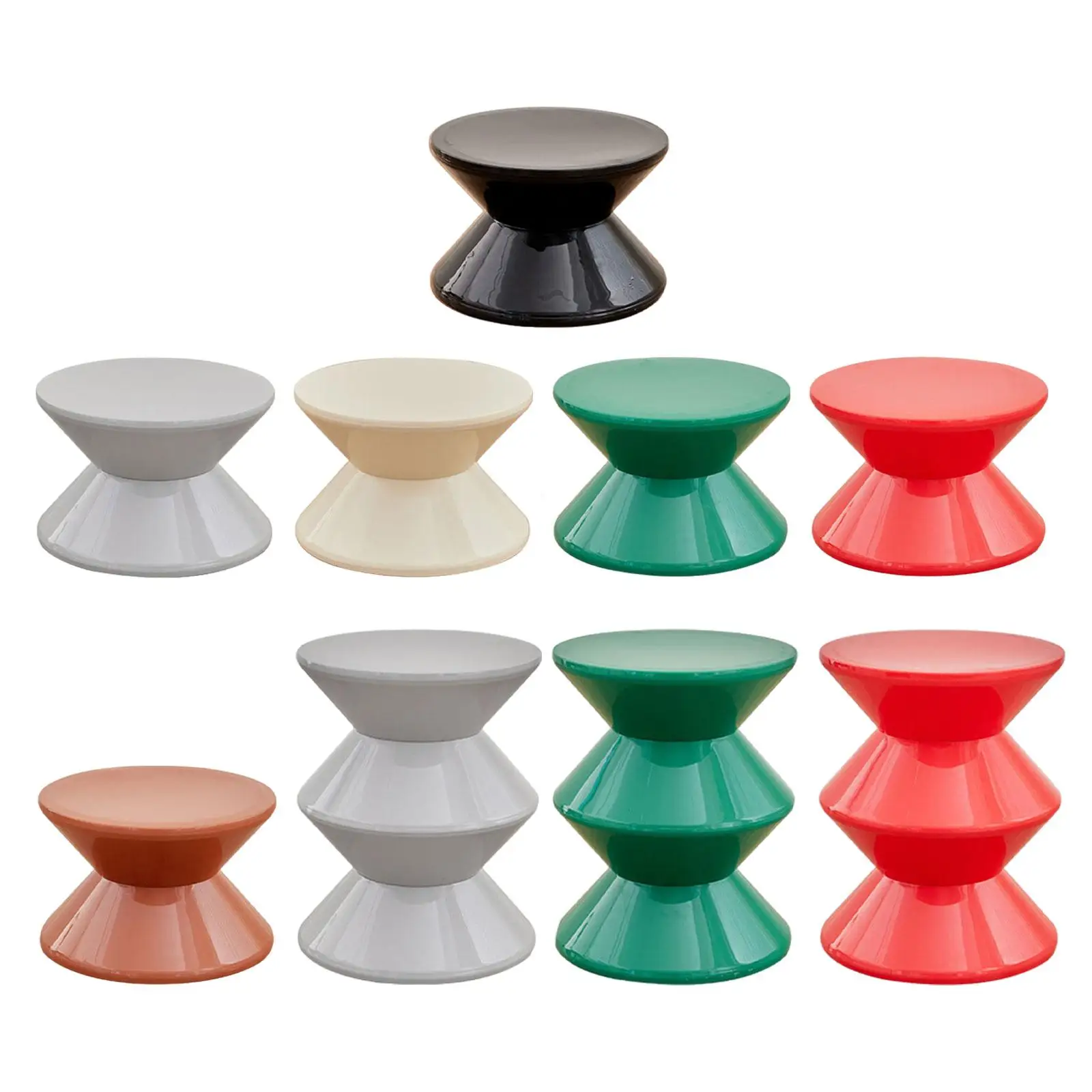 Sofa Stool Decorative Ottoman Hourglass Shape Stable Modern Bedside End Table for Doorway Apartment Nursery Home Living Room