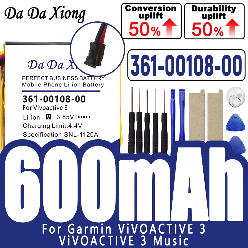 DaDaXiong 600mAh Battery for Garmin ViVOACTIVE 3 ViVOACTIVE3 361-00108-00 NL28LL31B03OC Batteria