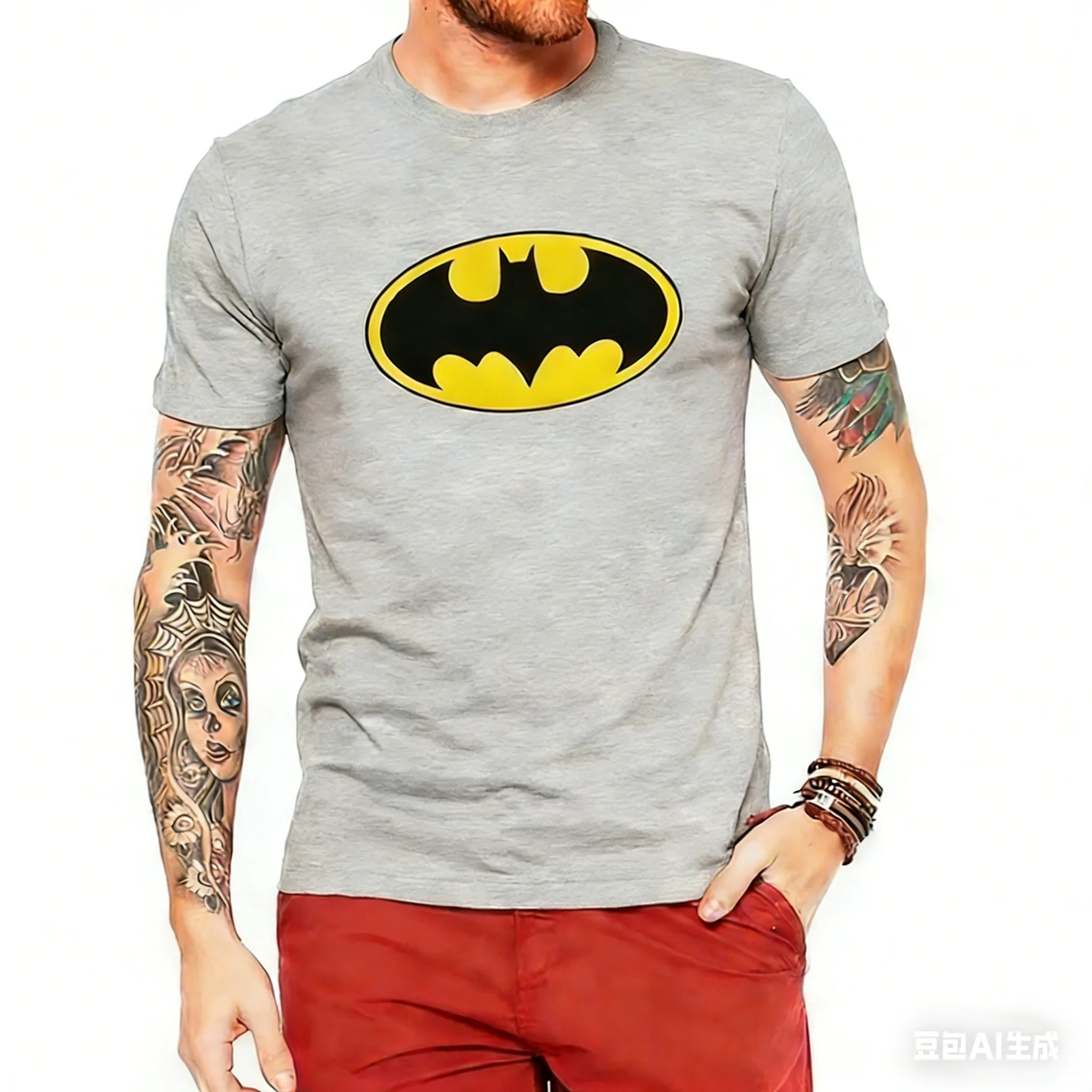 2026 Nieuwe Klassieke Batman & Superman Print Katoen Heren T-shirt Zomer Korte Mouw Streetwear Tees Casual Plus Size Unisex Tops