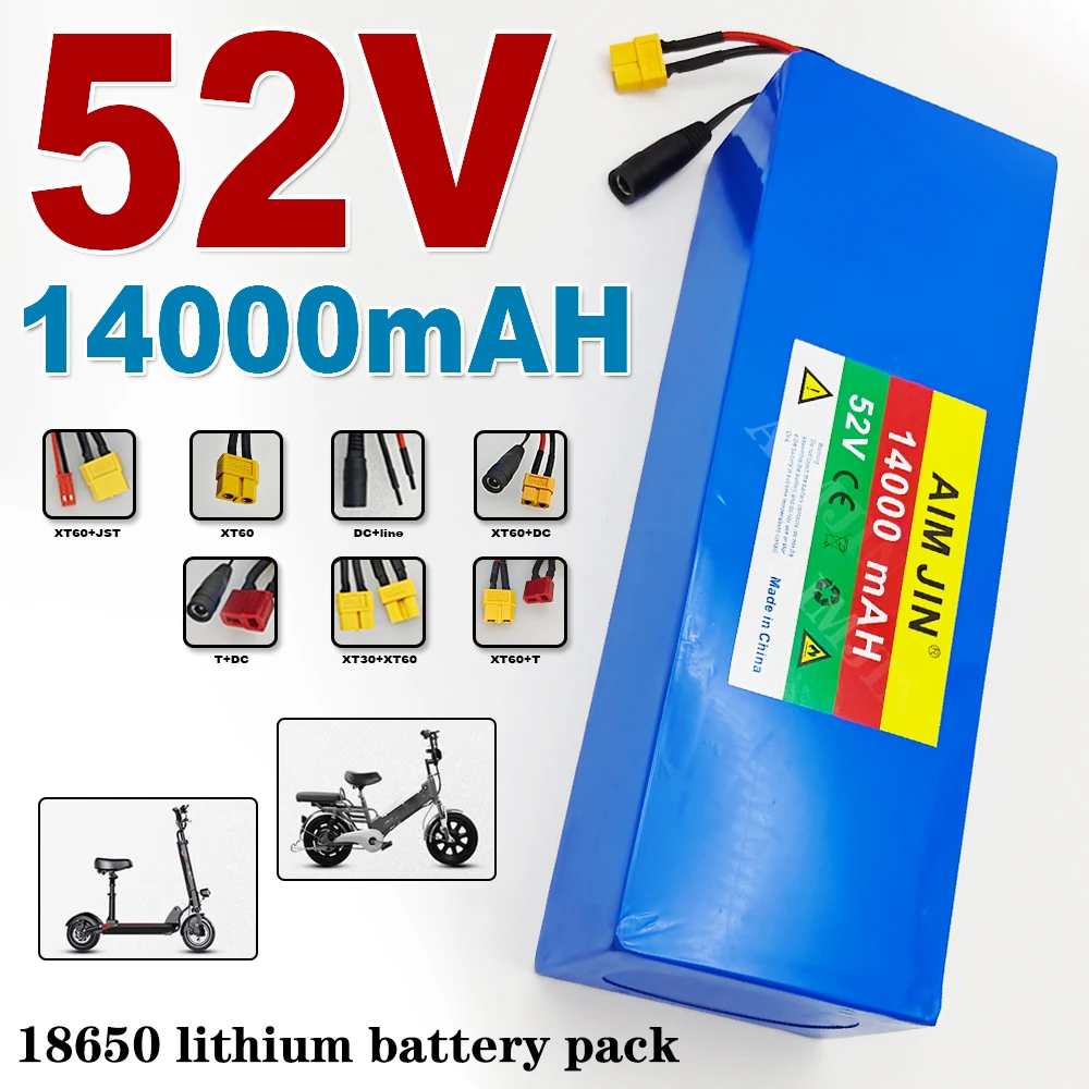 

52V 18650 Lithium Battery 14S4P 14000mAh with BMS for Balance Car, Bike, Scooter, Tricycle
