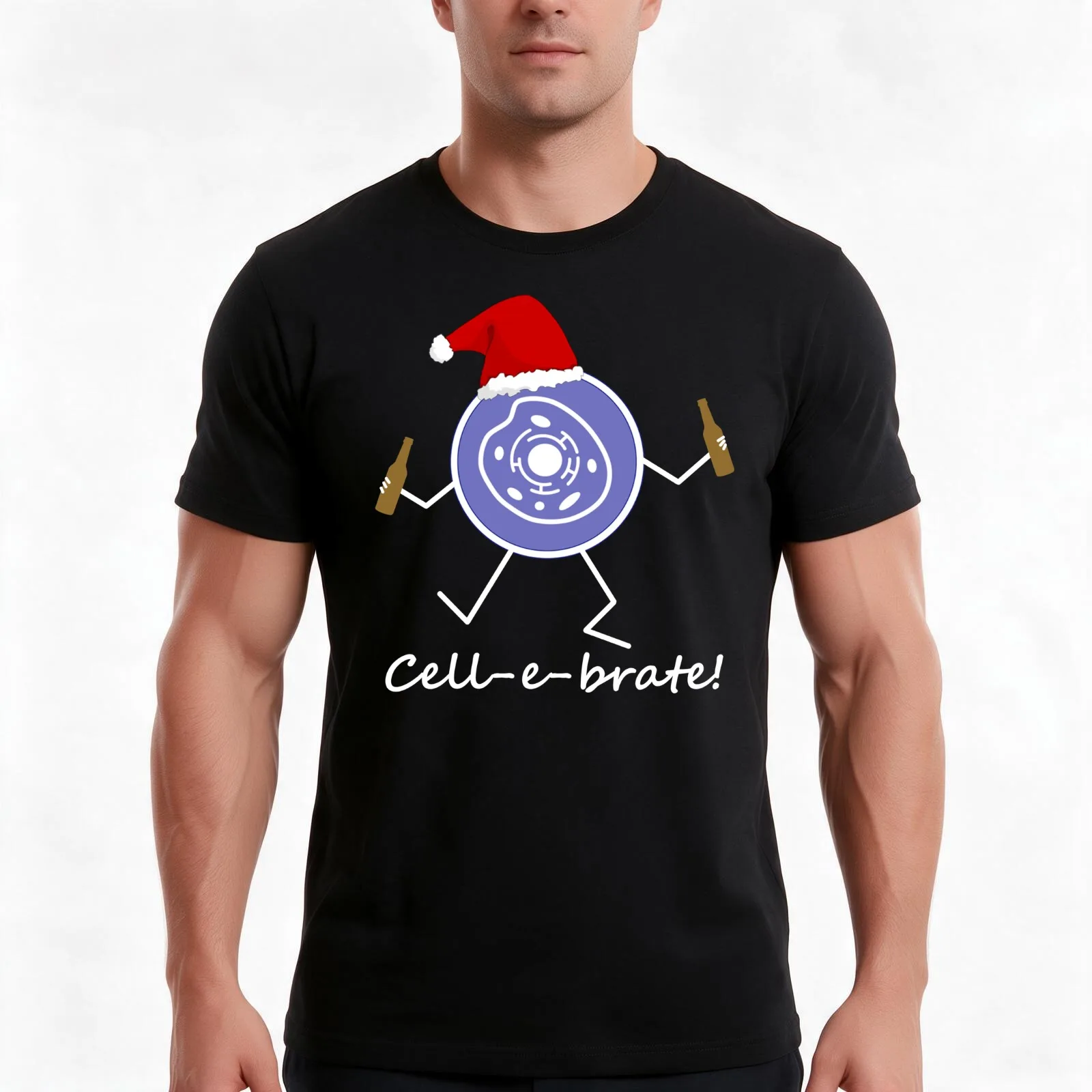 Funny Biology T Shirt-Christmas Cell-e-brate for Women Men Tee Gift T-Shirt Summer Casual Cotton Tee Oversized Streetwear Tops