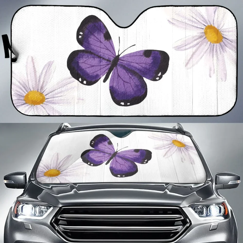 Amazing Blue Butterflies Car Windshield Sun Shade - Blocks UV Rays Sun Visor Protector Sunshade To Keep Your Vehicle Cool