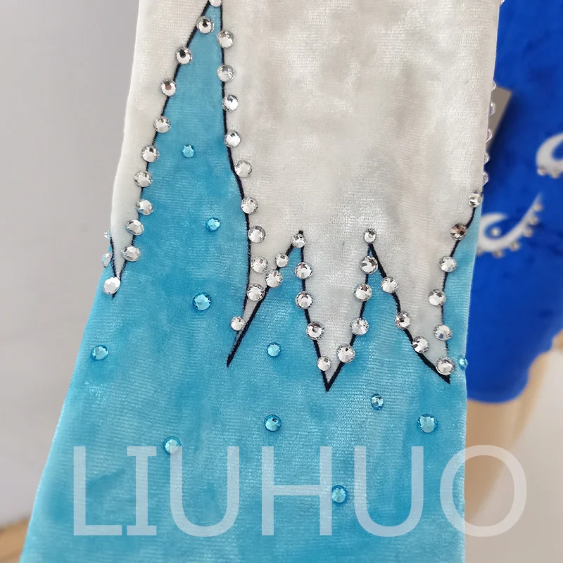 LIUHUO Rhythmic Gymnastics Leotard Competitive  Blue Cheerleading Performance For Children