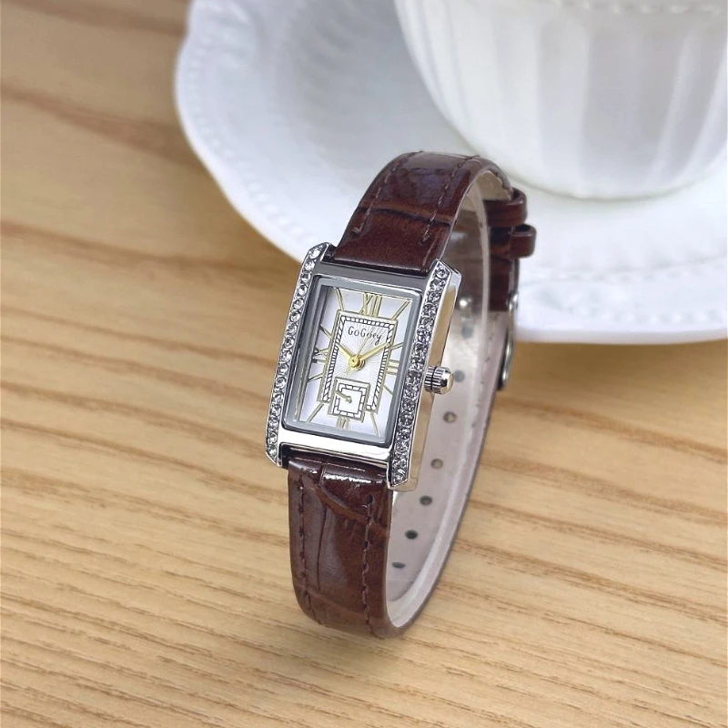 

Лучший бренд, модное внешнее кольцо с бриллиантами, женские кварцевые часы, модные наручные часы с кожаным ремешком Montre Femme, дропшиппинг