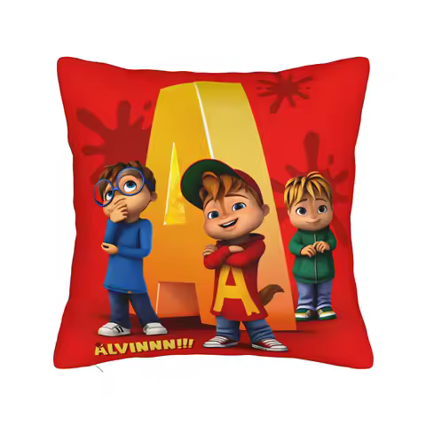 Alvin and the Chipmunk Pillow Cover Funny Pillow Case For Sofa Home Decoration Comfy Pillowcases Gift