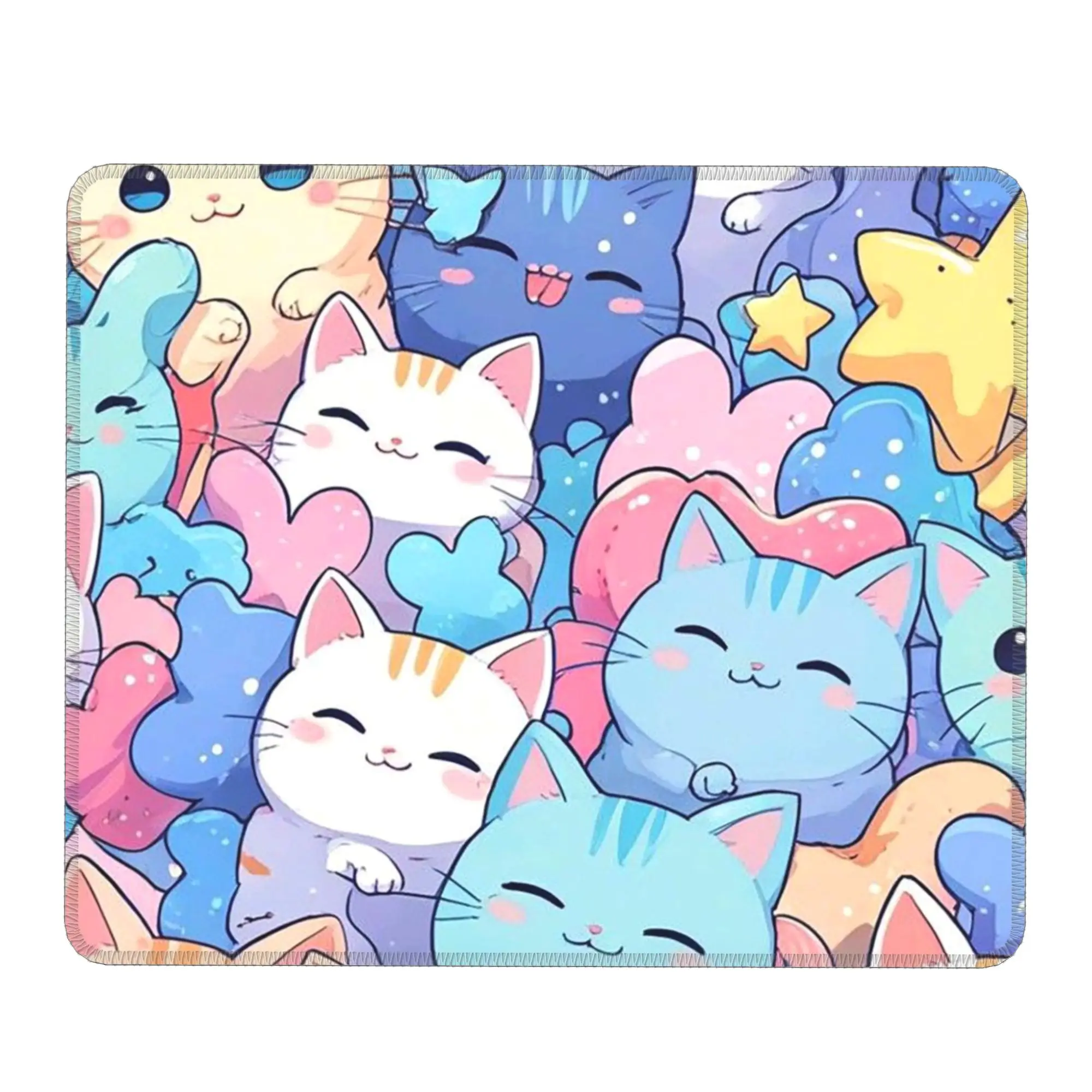 Cartoon Kittens Colour Cat Pattern Mouse Pad Computer Keyboard Mouse Mat Gaming PC Laptop Desk Mat Office Accessories Table Mats