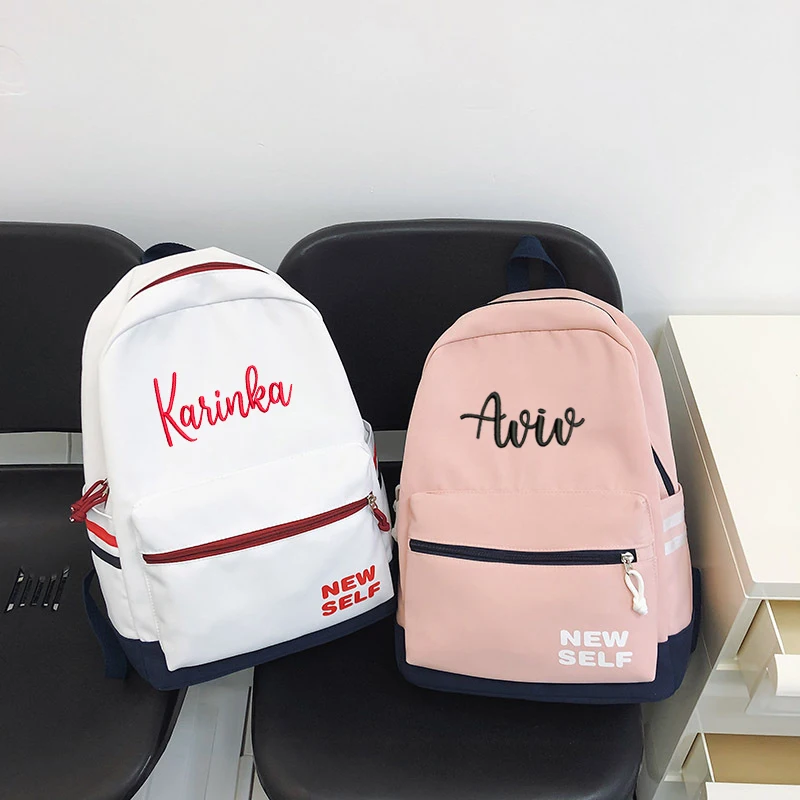 Custom Female Fashion Lady High Capacity Waterproof College Backpack Trendy Women Laptop School Bags Cute Girl Travel Book Bag