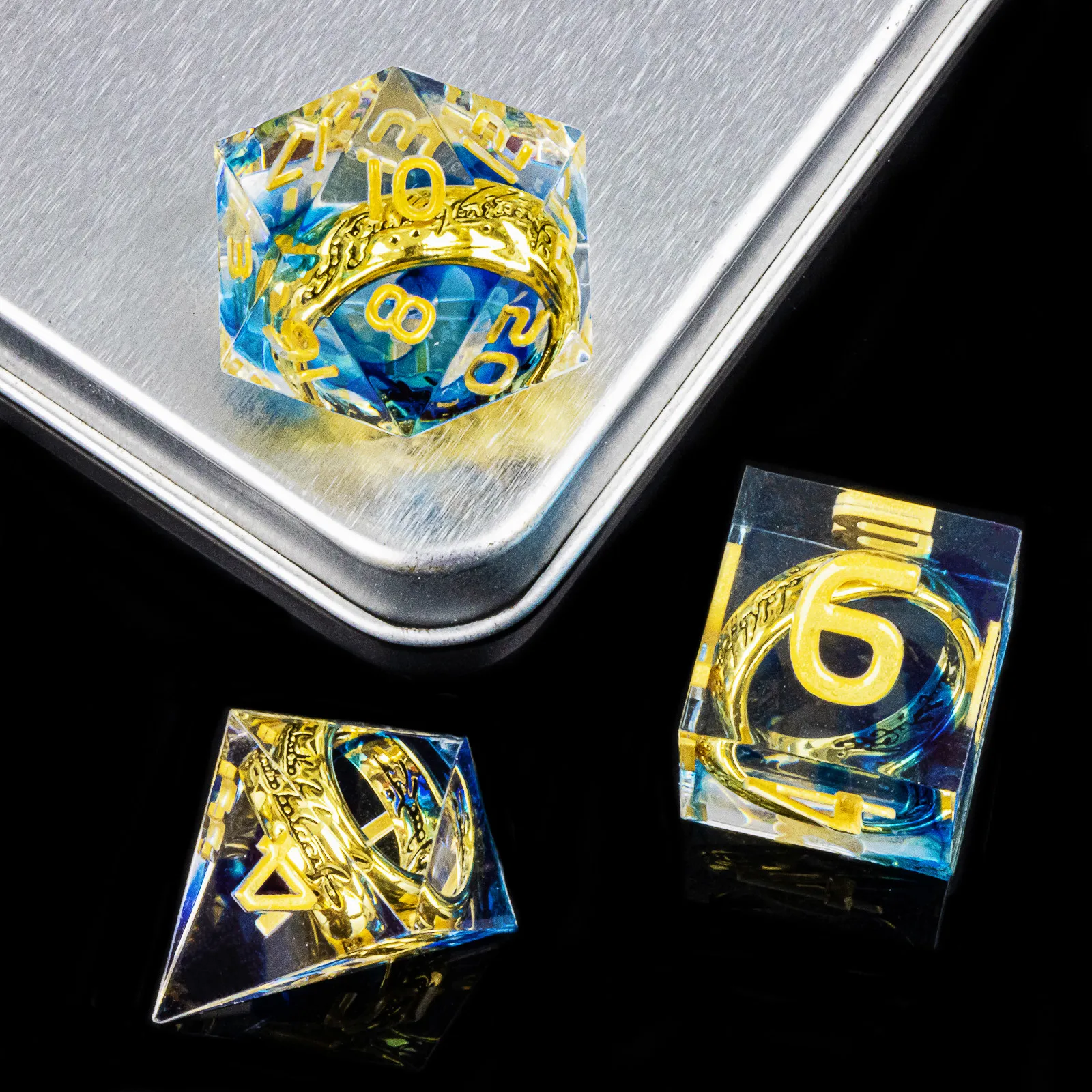 

The Lord of Rings Dice Set DND Dice with One Ring,Polyhedral Resin Dice for Dungeons and Dragons RPG Board Game,Christmas gift