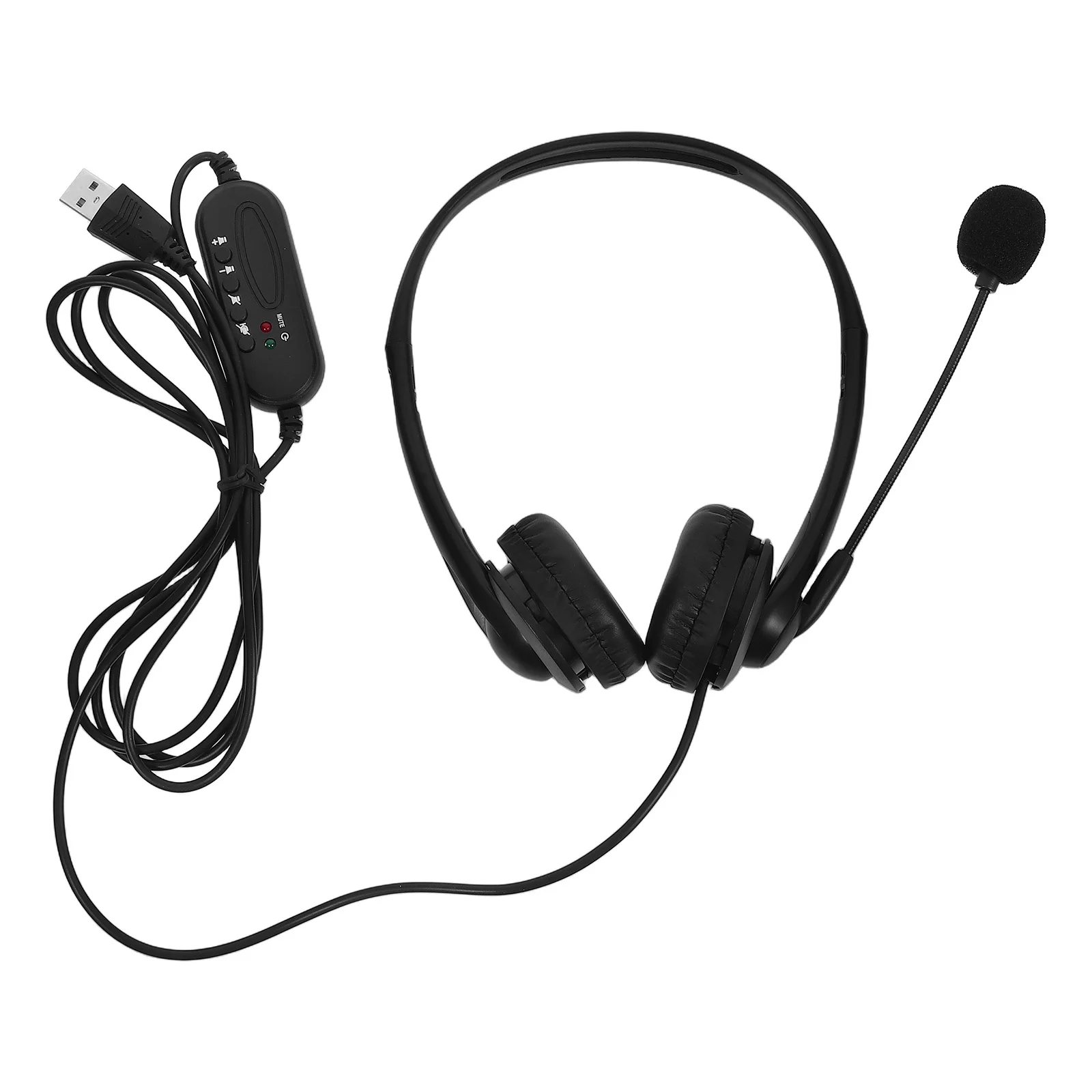 

Noise Cancelling Headphone Soft Ear Muffs Clear Call Cvc6.0 Wired Control Volume Adjustment Plug Play Usb Computer Call