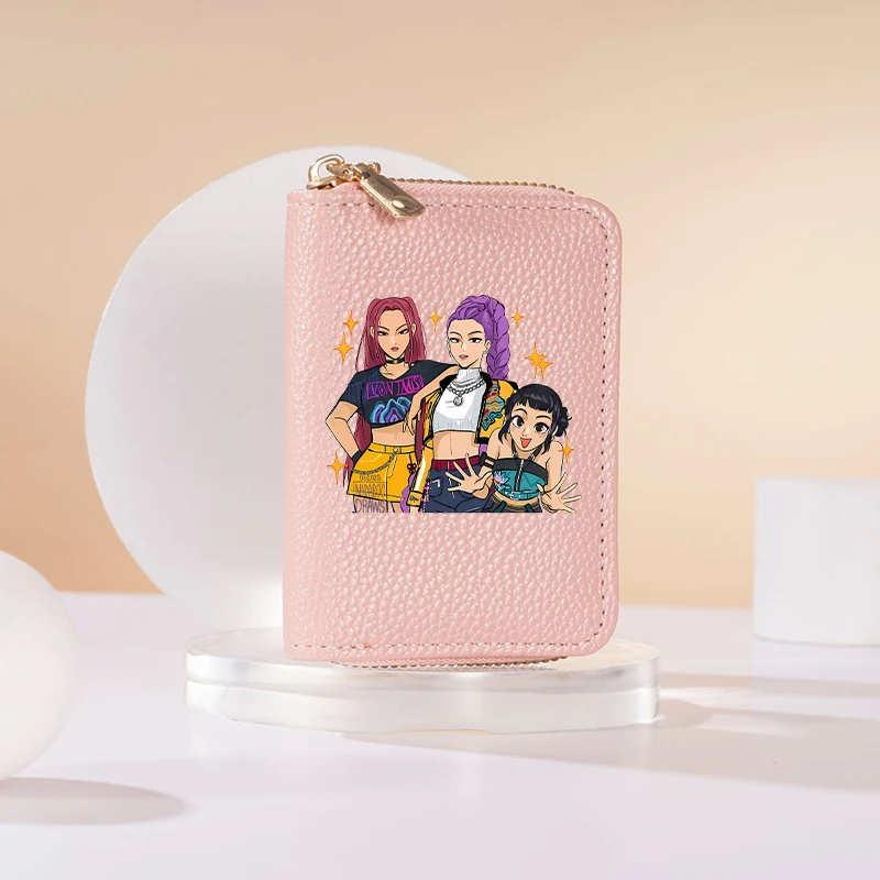 

KPop Demon Hunters Square Shaped Coin Purse Cartoon Rumi Mira Zoey Print Money Clip Girls Portable ID Card Storage Bags Gifts