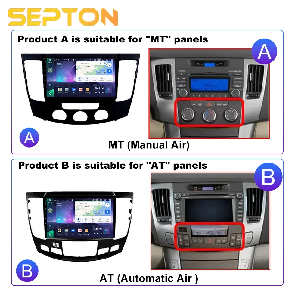 SEPTON Smart Car Systems Car Radio for Hyundai Sonata NF Android All-in-one 2008-2010 Multimedia Android System GPS CarPlay Wifi