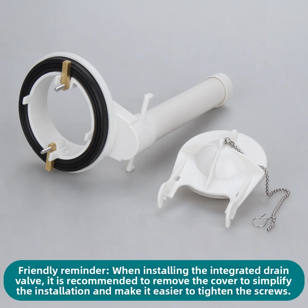 Toilet Drain Valve 3 Inch Diameter with ABS Hard Cover Rubber Seal and Metal Bead Chain for Consistent Operation