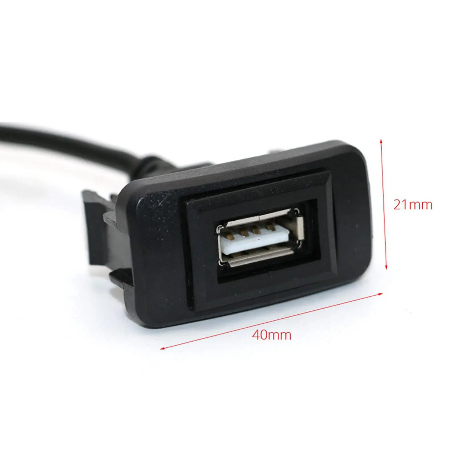 Car Dashboard Flush USB Port Panel Plug and Play USB Data Cable Panel Mount Cable Replacement Parts Accessory Direct Replaces