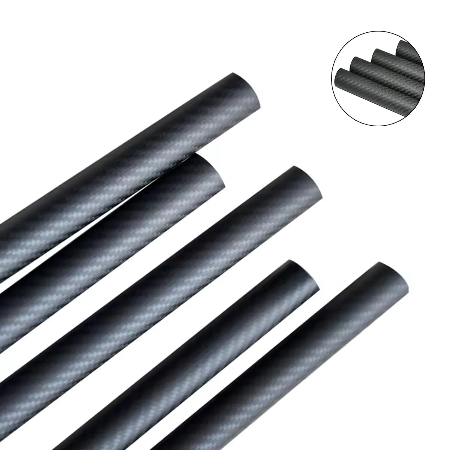 1PCS 3K Carbon Fiber Tube Twill Matte 250/500mm Diameter Remote Control Model Accessories Length 250/500mm