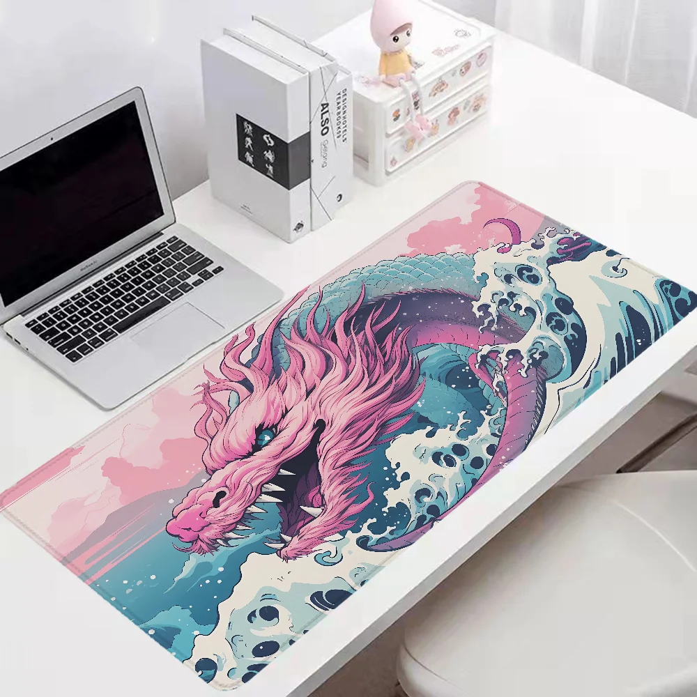 BUBBLE GUM JAPANESE DRAGON Mause Pad Gaming Setup Accessories Desk Mat Pc Gamer Desktops Mouse Mats Mousepad Keyboard Extended