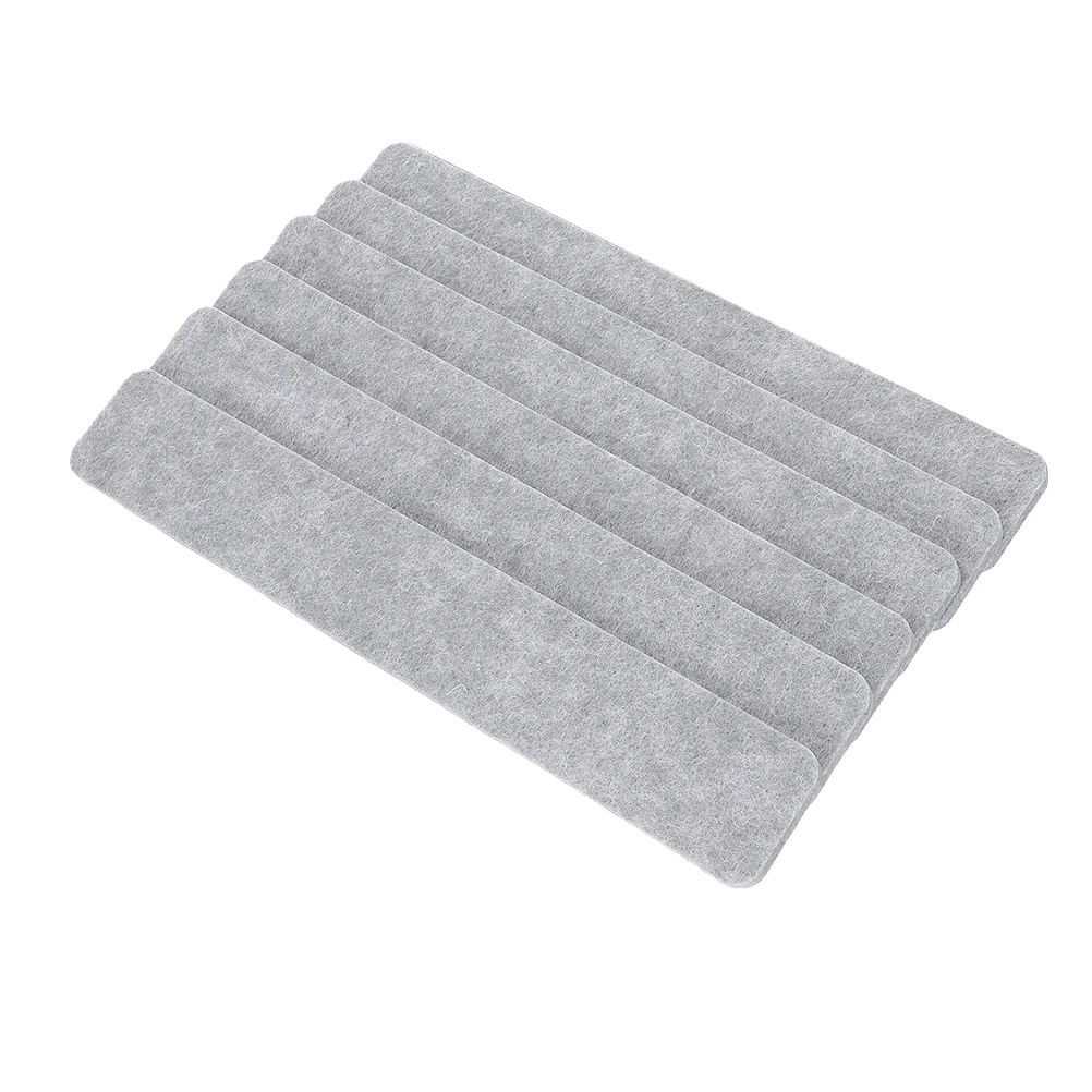

6pcs Self-Adhesive Memo Strip Bulletin Wall Decor Strips For Notes Photos Office Home Space-Saving Soft Felt Board Tiles Strong