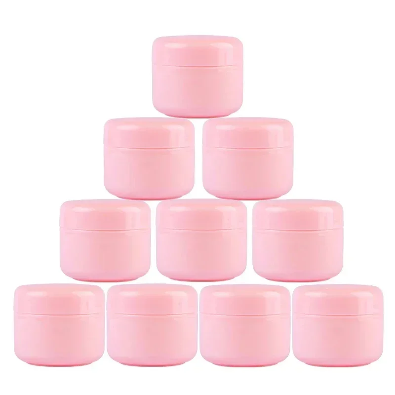 30/60Pcs Plastic Face Cream Container Pink Makeup Jar Pot Refillable Cosmetic Bottles for Body Butter 10/20/30/50/100/150g
