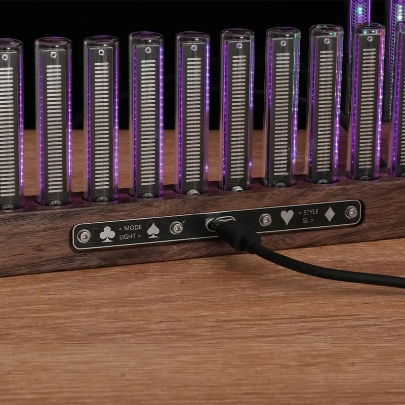 12-Bit RGB Pickup Level Light LED Display Sound Level Meter Music Indicator Desktop Light LED Audio Spectrum Light  Nixie Tubes