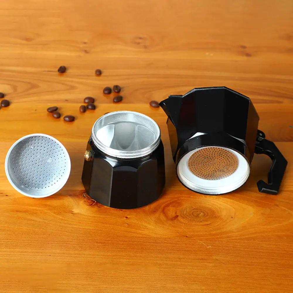 Durable Aluminum Moka Pot Espresso Maker Dual Valve Stovetop Coffee Percolator Italian Style Hot Drink Extraction Tool