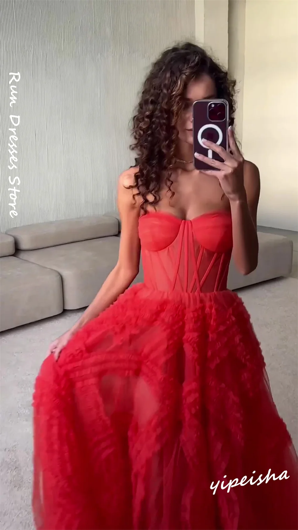 Vestido de baile con escote corazón Retro, largo hasta el suelo, vestidos de graduación drapeados de red/tul para ocasiones formales, vestidos para fiestas de graduación