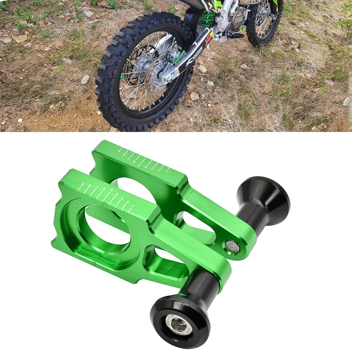 

Motocross CNC Rear Chain Adjuster Axle Blocks For Kawasaki KX 125 250 250F 450F KX125 KX250 KX250F KX450F KLX450R 2003 2016 2018