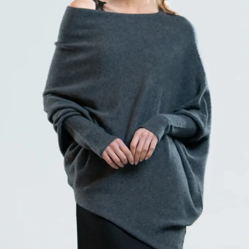 Pull Plissé à Manches sulfet Col Rond pour Femme, Tricot de Couleur Unie, Élégant, à la Mode, Automne et Hiver