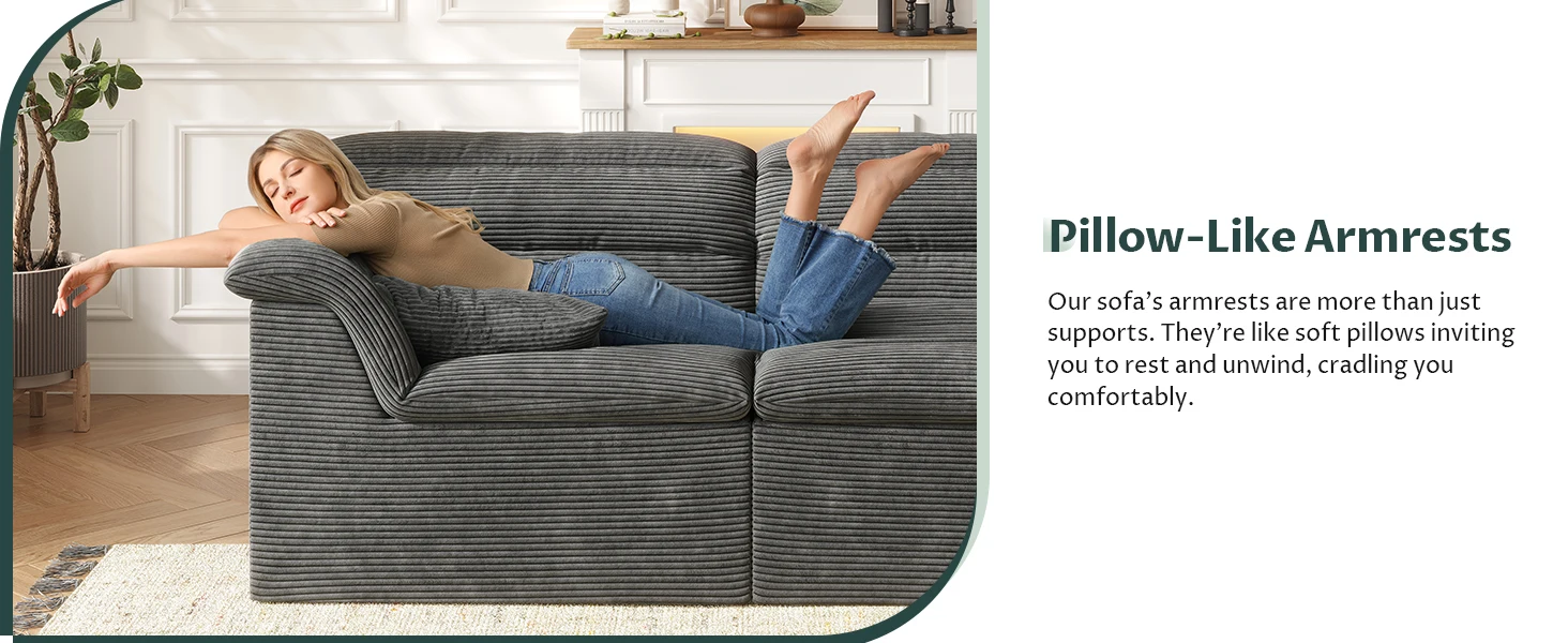 modular sectional sofa couch L-shaped comfy sofa cloud sectional couch modern corduroy sofa