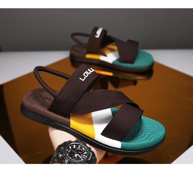 

Men Summer Sandals Breathable Slip Resistant Lightweight Casual Beach Driving Flip Flops Soft Sole