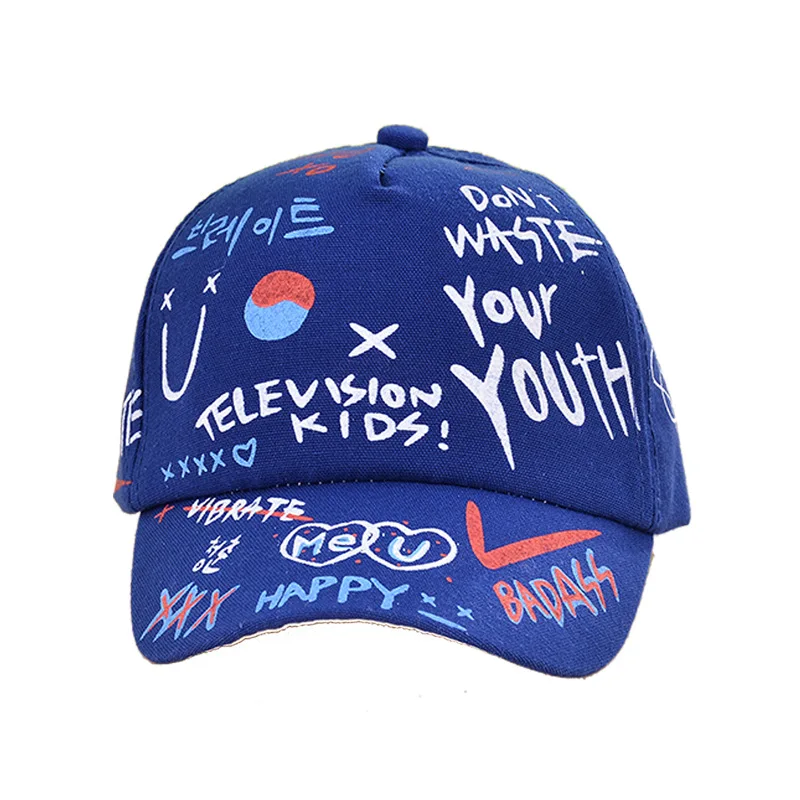 

Children Graffiti Baseball Cap New Spring Summer Solid Sunhat Boys Girls Cotton Snapback Caps Cute Kids Hip Hop Fishing Hat 3-6Y