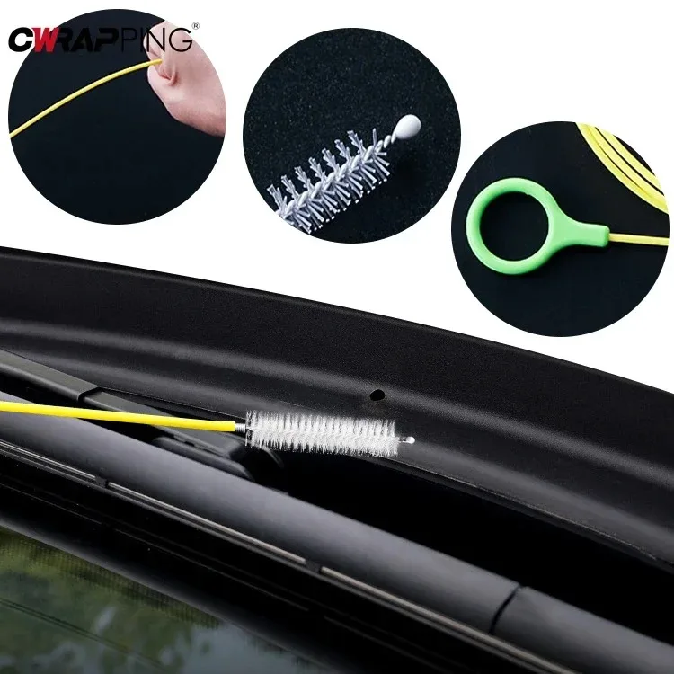 2.3m Car Sewer Unclogger Cleaning Brush Car Sunroof Long Hose Drain Hole Drain Unclogger Car Pipe Tool Cleaner Auto Accessories