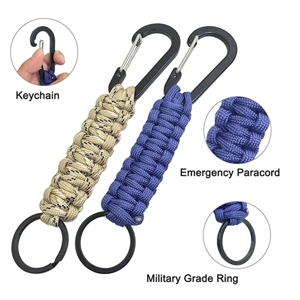 Outdoor Umbrella rope Climbing ring Key chain Black Quick Hanging Climbing ring Seven-core Umbrella Rope woven key ring hook