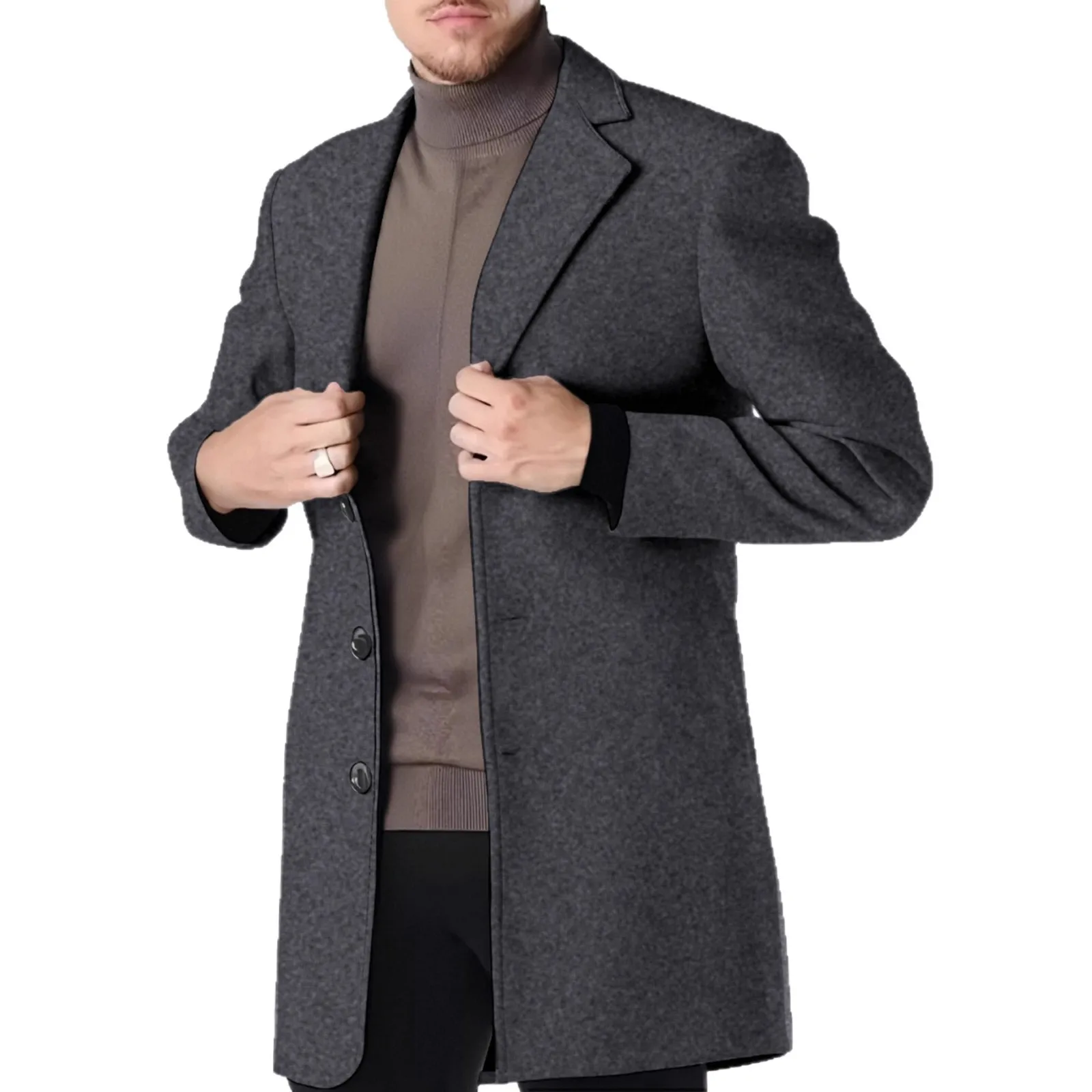 

Spring and Autumn Coat Coat Size Casual Business Life Versatile Medium and Long Trench Coat