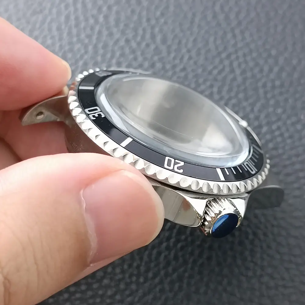 عالية الجودة فضي ريترو حافظة 39.5 مللي متر ساعة رجالية تناسب NH34 NH35 NH36 حركة/القرص صندوق ساعة أوتوماتيكي