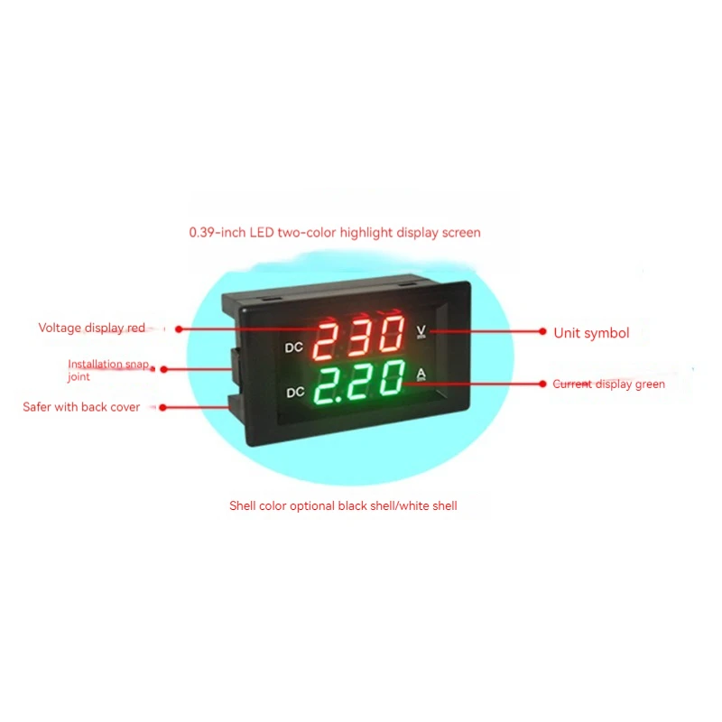 YB4835VA DC0-600V 1000V DC digital display voltage and current meter dual display digital 1KV high voltage meter head