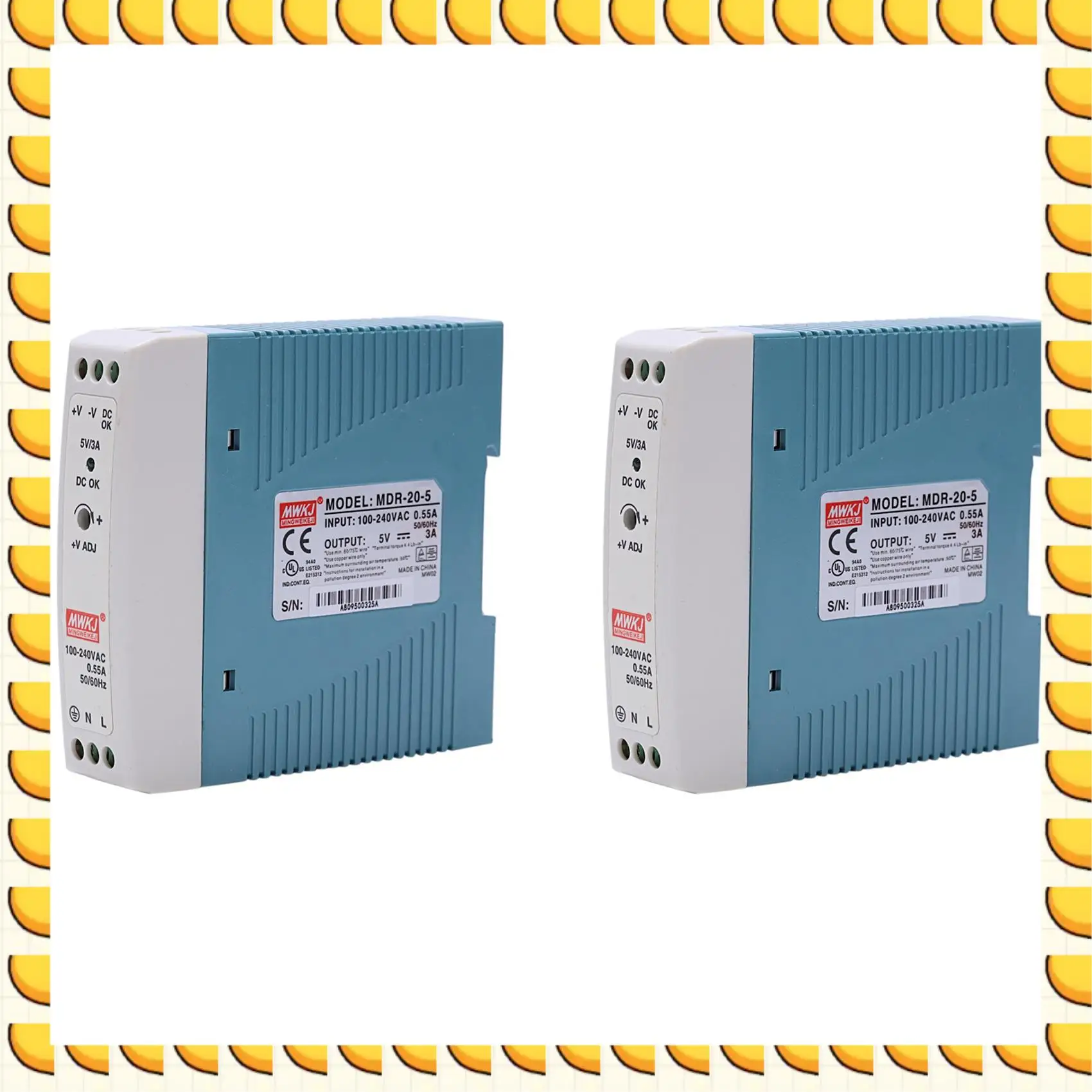 

BAAU 2X MDR-20 5 В 20 Вт Источник питания на DIN-рейку AC-DC Драйвер Регулятор напряжения Источник питания 110 В 220 В