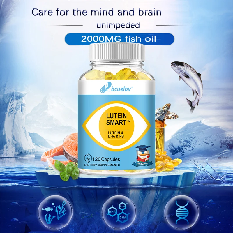 Lutein + DHA Fish Oil Capsules Improve Brain Memory and Eye Health, Promote Intellectual Development and Improve Body Immunity