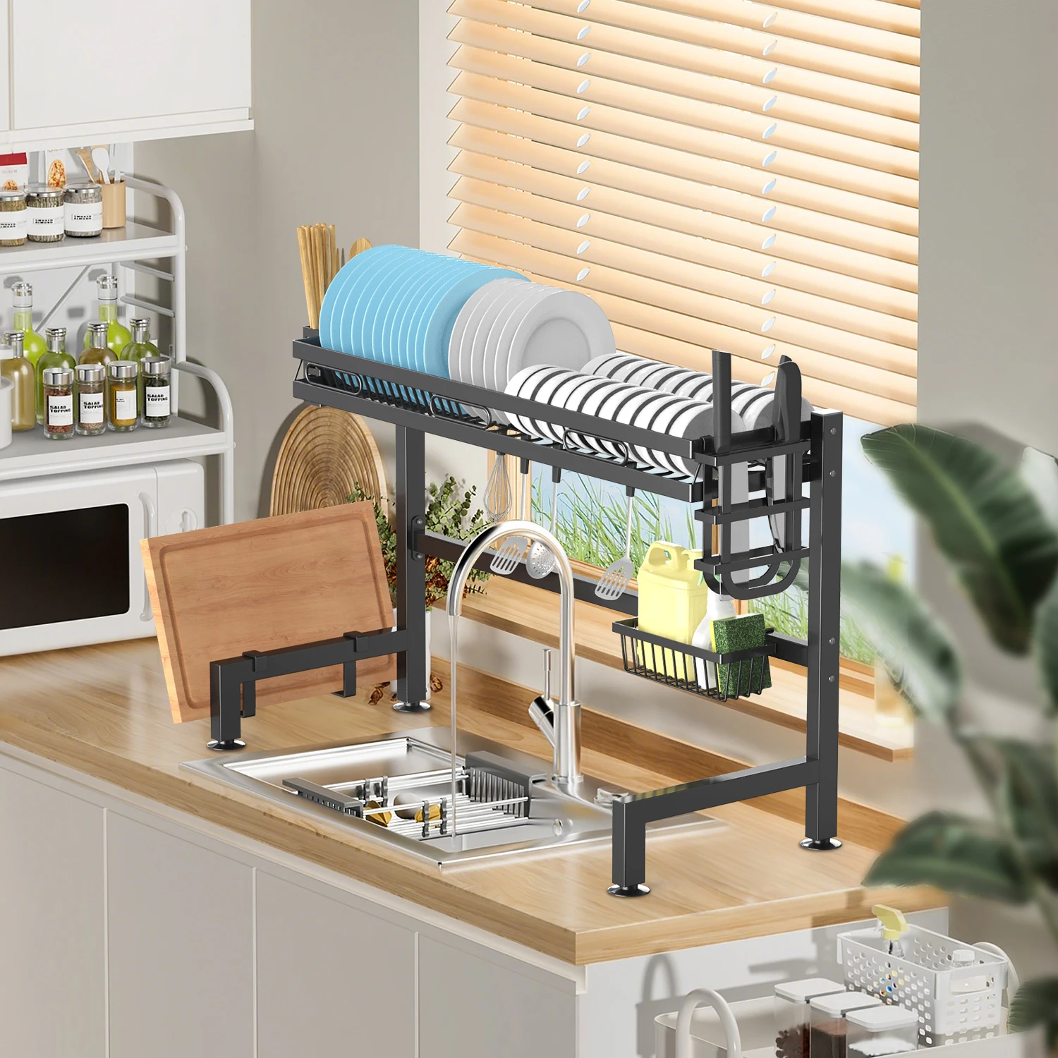 

Over Sink Dish Rack Over The Sink Dish Drying Rack Metal for Kitchen Counter Above Sink Dish Drainer Kitchen Organizer