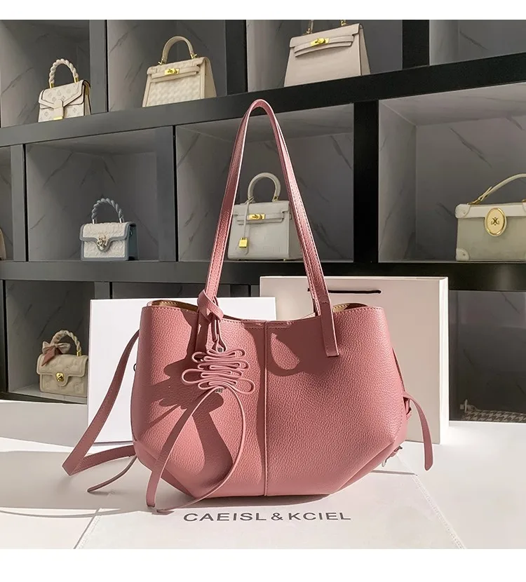 

High Quality Large Capacity Bucket Bag Fashion Solid Casual Tote Bag Women Handbag Luxury Clutch Purse Shoulder Crossbody Bag