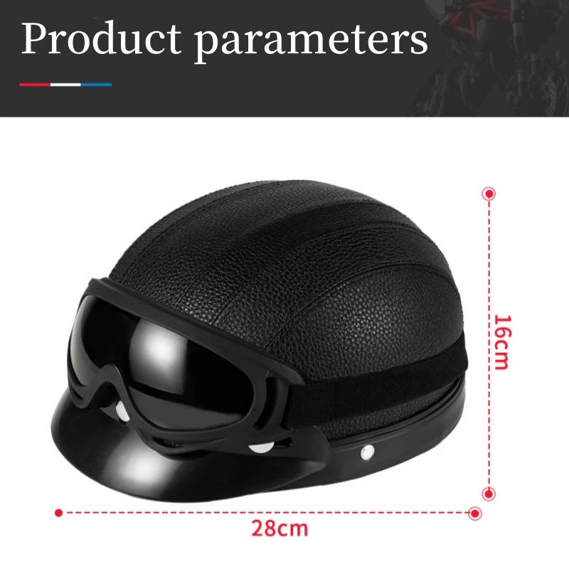 Electric Bicycle Safety Helmet Protection Breathable Retro with Goggles Bib Sunshade Four Seasons Men and Women Riding Helmets