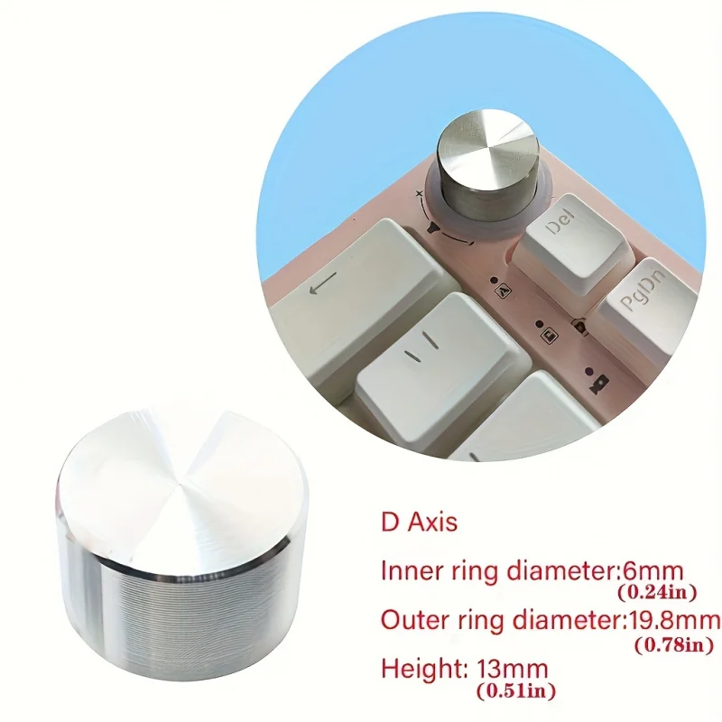 1PC Mechanical Keyboard Knob Volume Control,Metal Rotary Encoder Keycap for Fine Tuning,Inner Diameter for Keyboard Instruments.