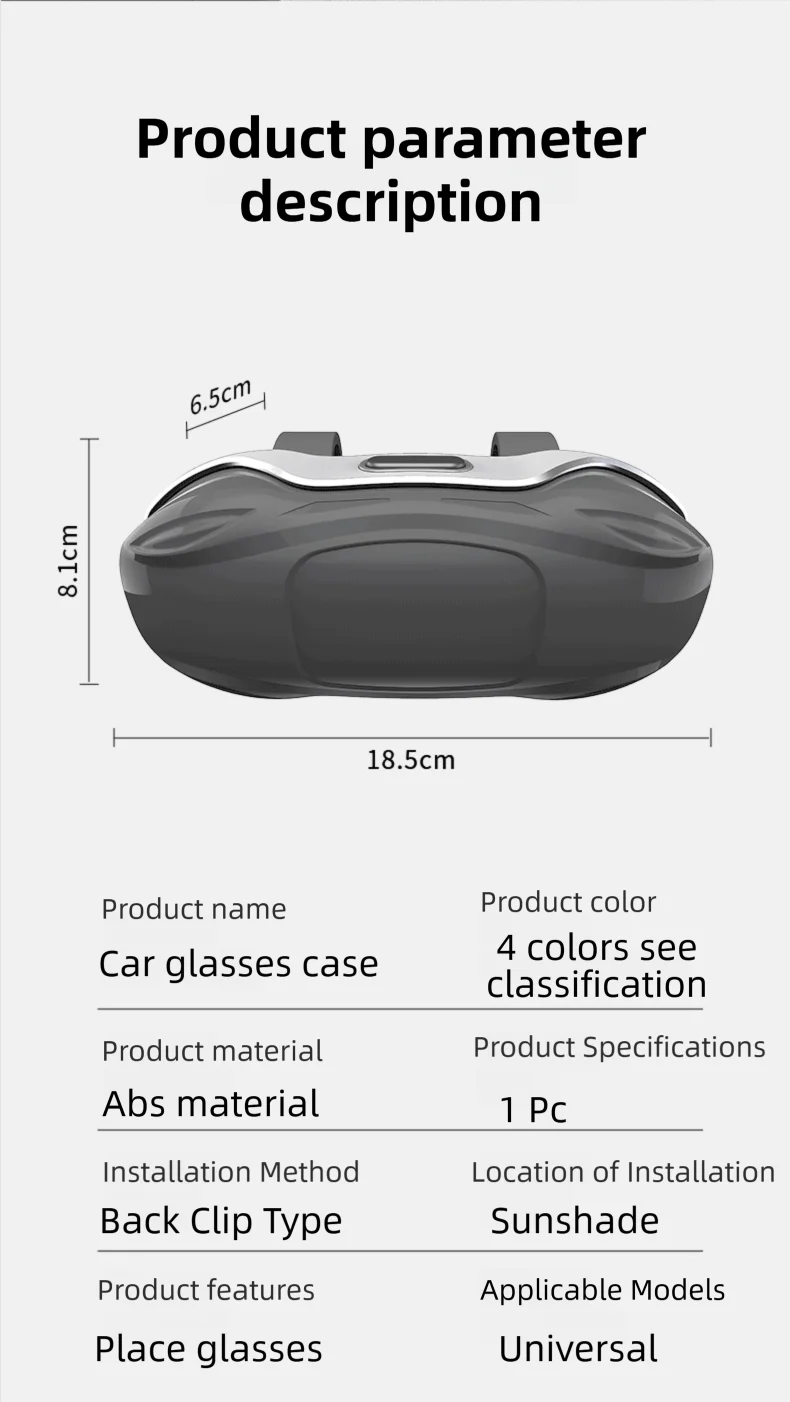 Auto-Styling Sonnenbrillenhalter Tragbare Brillenbox für das Auto Brillenetui für Sonnenblenden Auto-Brillenhalter – Detail 14