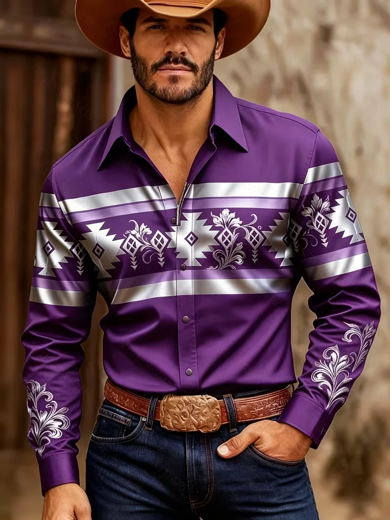 New black background red plum flower 3D printed shirt, Chinese style retro slim fit men's long sleeved shirt top