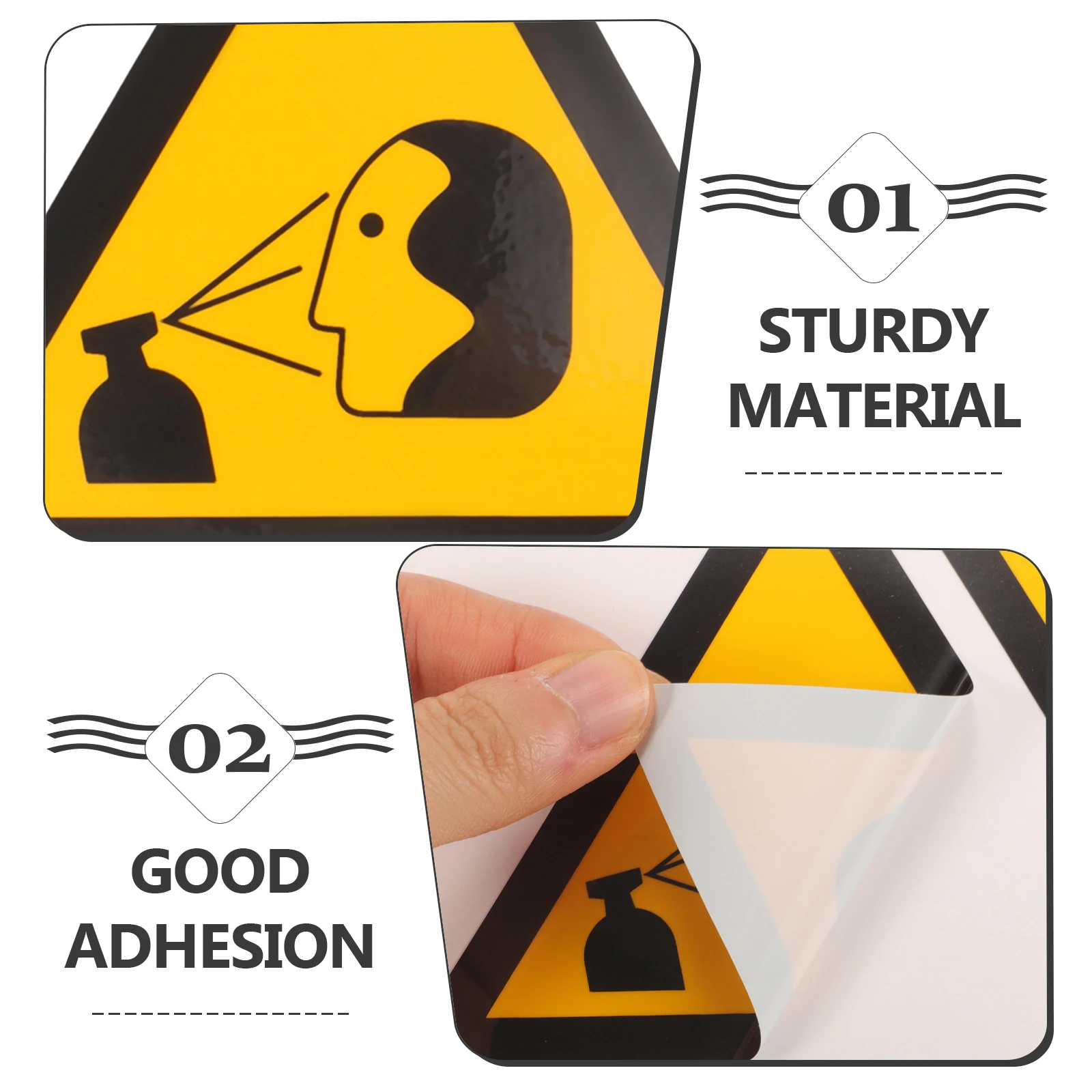 2pcs Self Adhesive Splashing Signs Triangle Warning Stickers For Hazardous Areas Sticky Caution Sign For Factory Waterproof Long