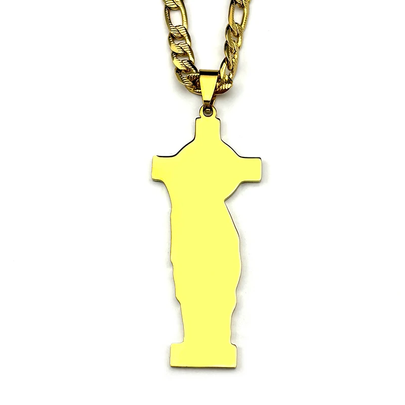 الكاثوليكية سانت بنديكت الصليب قلادة قلادة للنساء الرجال الفولاذ المقاوم للصدأ مطلية بالذهب سان بينيتو الهيب هوب سلسلة تميمة المجوهرات