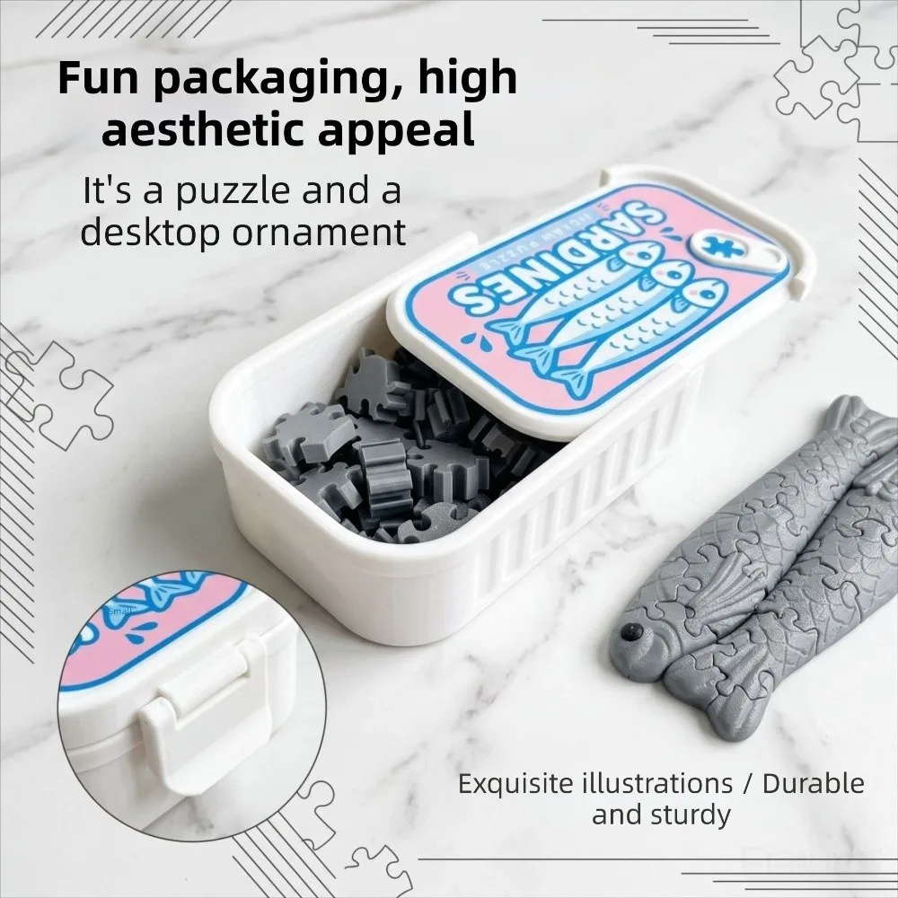 3D Printed Sardine Clicker Press Sound Device Cute Design Novelty Sardine Tin Decompression Button Simulation