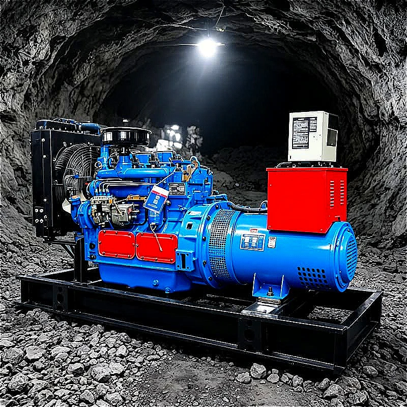 

Tunnel Construction Gen 65KVA 380V 3Phase Gas Ventilation Fan Water Pump Concrete Sprayer Lighting Tower Rock Drill Heavy Custom