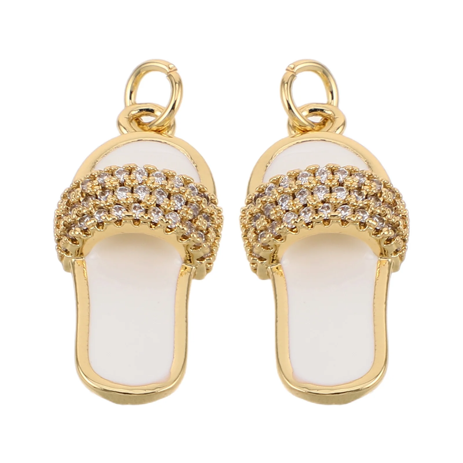 

2Pcs Rhinestone Slipper Charms DIY Jewelry Making Findings for Necklace Bracelet Earring Craft Accessories Shoe Pendant Metal