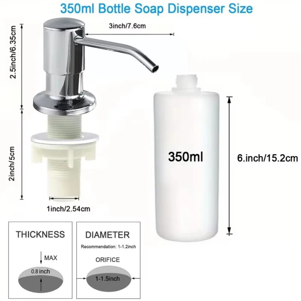 Soap Dispenser for Kitchen Sink, Kichen Sink Soap Dispenser,Extension Tube Kit, Under Sink Soap Dispenser Pump, No Need More Ref