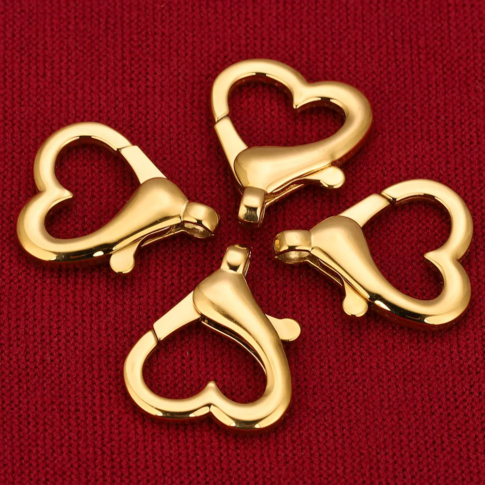 2pcs 316L Stainless Steel Big Heart Buckle Lobster Clasps Hooks Connectors for Keychain DIY Jewelery Making Materials Supplies image 6